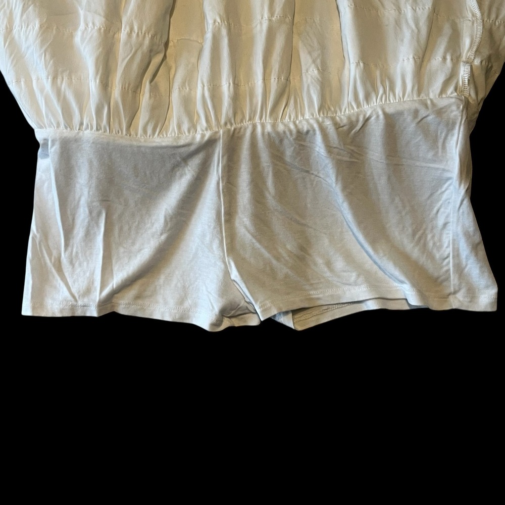 American Eagle White Lace Tiered Ruffle Mini Skort Smocked Waist Small - Picture 3 of 6